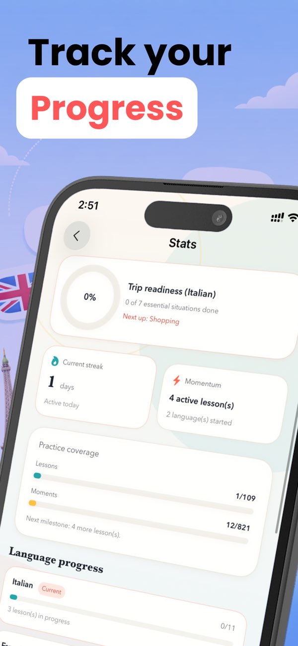 Orbii screenshot showing progress